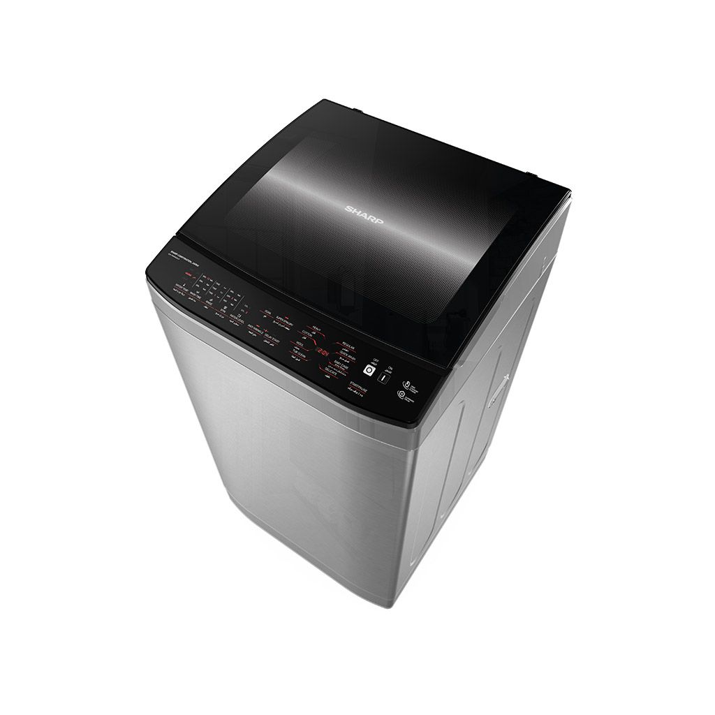 Automatic Washing Machine Sharp, Top Load, 9kg, Pump, Silver - ES-TN09GSLP