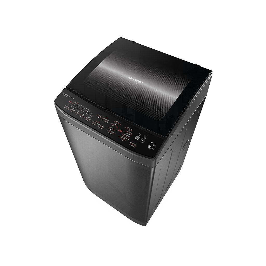 Automatic Washing Machine Sharp, Top Load, 9kg, Pump, Dark Silver - ES-TN09GDSP
