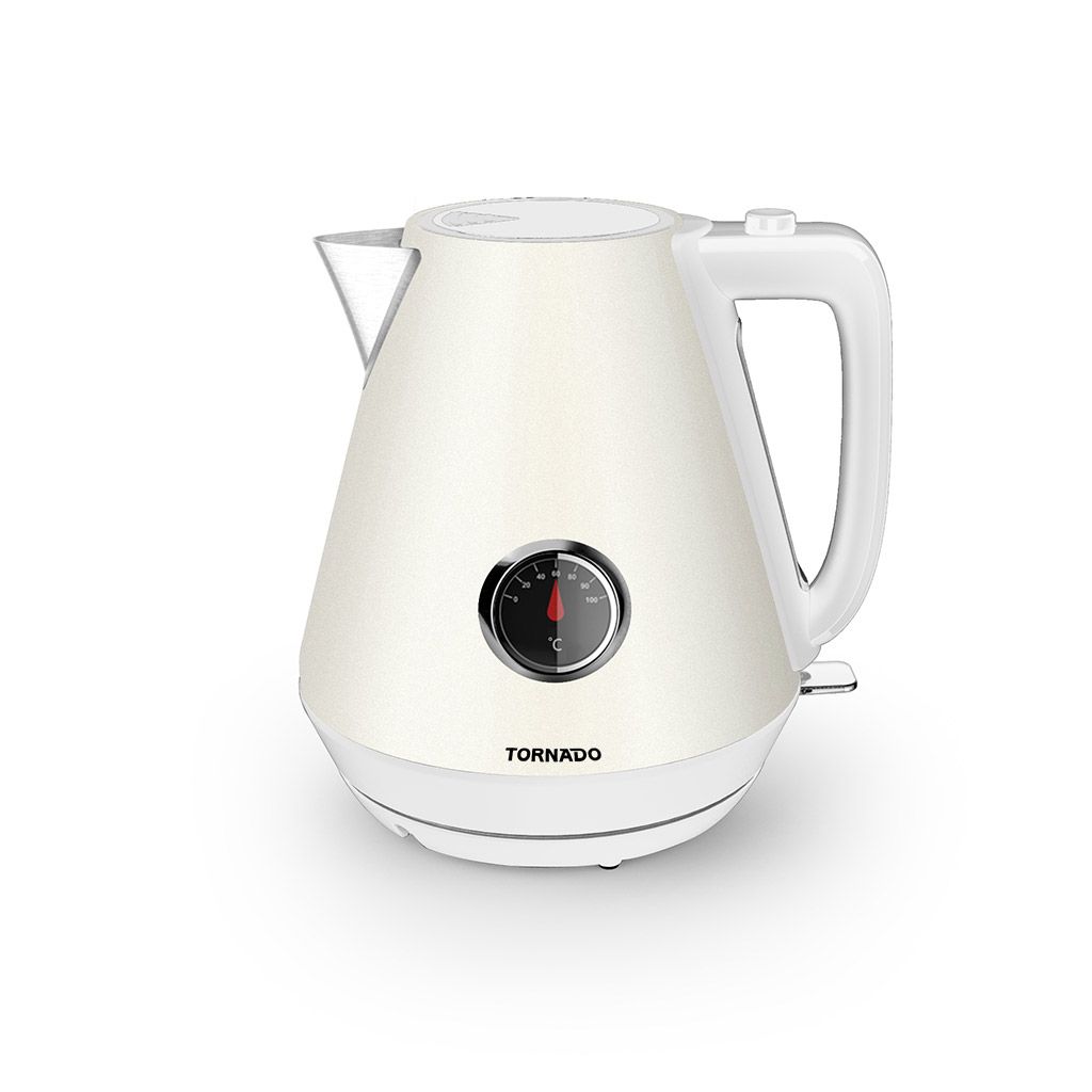 Stainless Steel Kettle Tornado, 1850-2200W, 1.7L, White - TKP-2217-TC