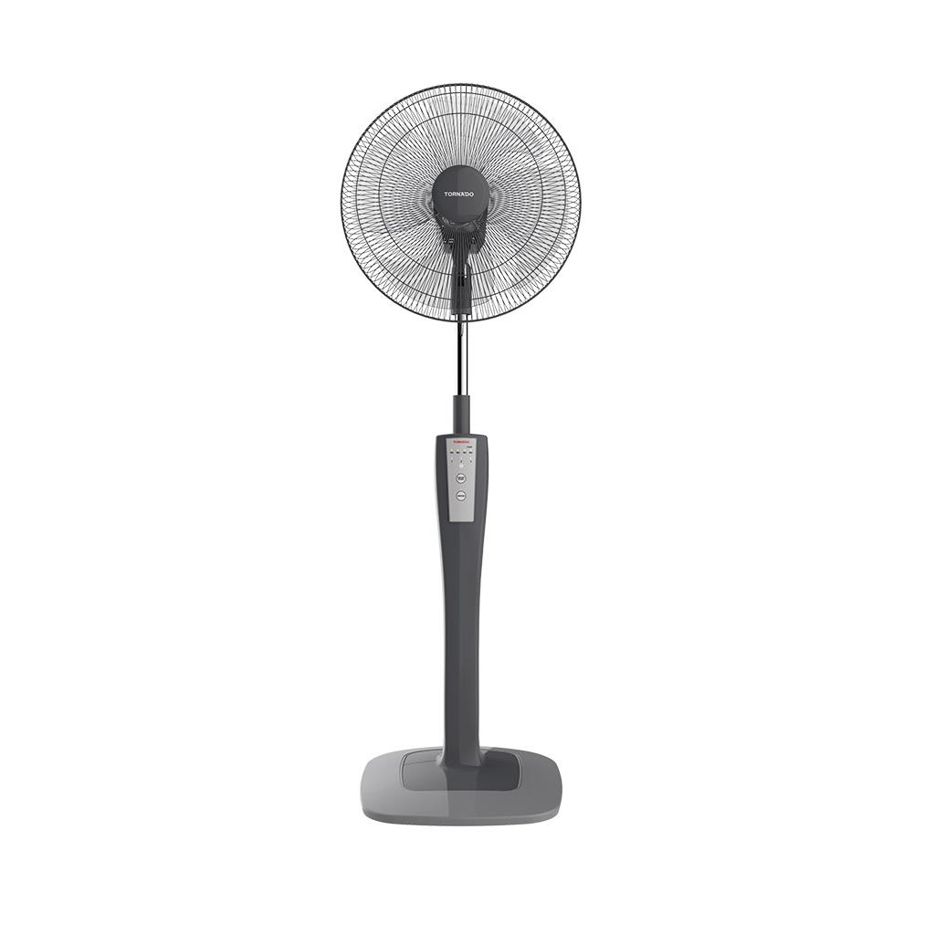 Stand Fan Tornado, 16 inch, 4 Blades, Remote Control, Gray - TSF-75G