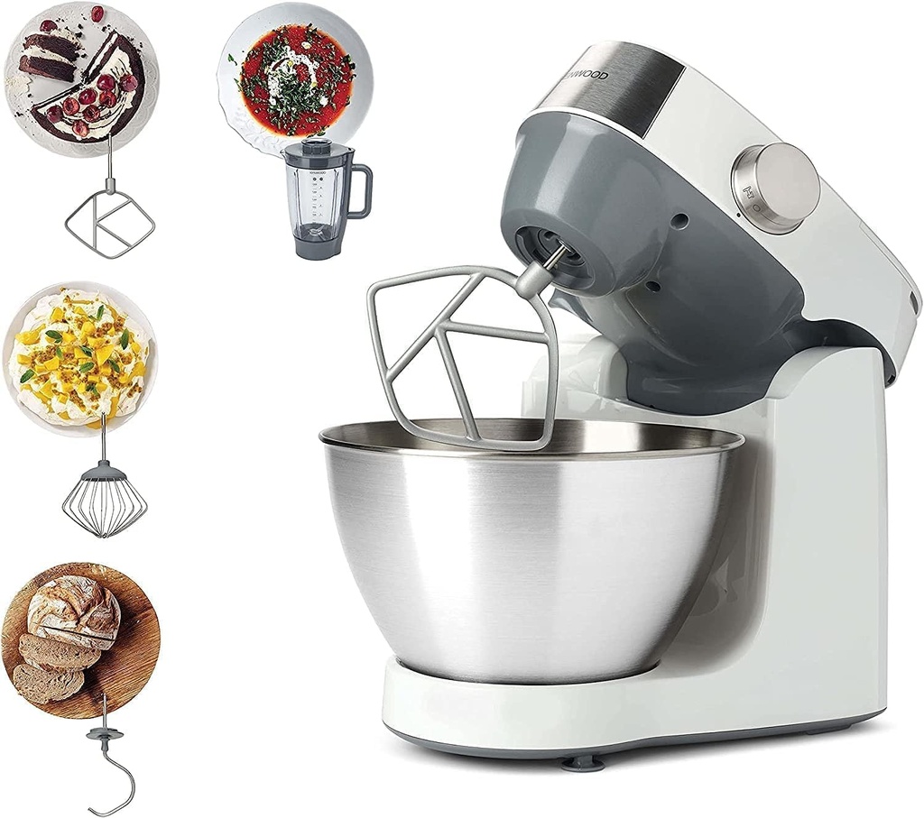 Stand Mixer Kenwood, with Whisk and Dough Hook, 1000W, 4.3L, Silver - KHC29.BOWH