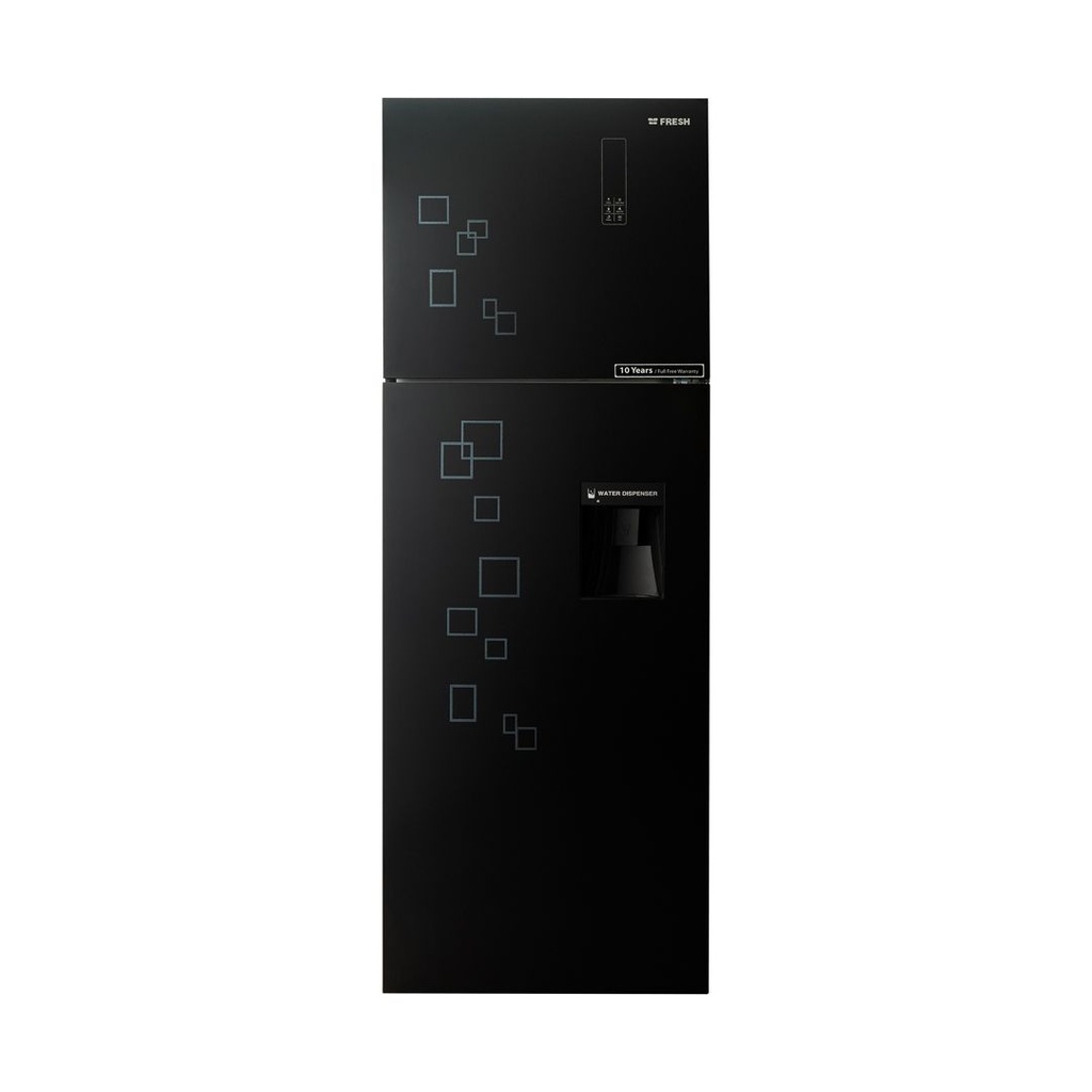 Refrigerator Fresh, No Frost, 426L, With Water Dispenser, Digital, Black Glass - FNT-DR540YGB