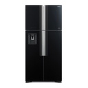 Refrigerator Hitachi, Inverter, No Frost, 4 Doors, 540 L, Digital, Black Glass - R-W760PUK7GBK