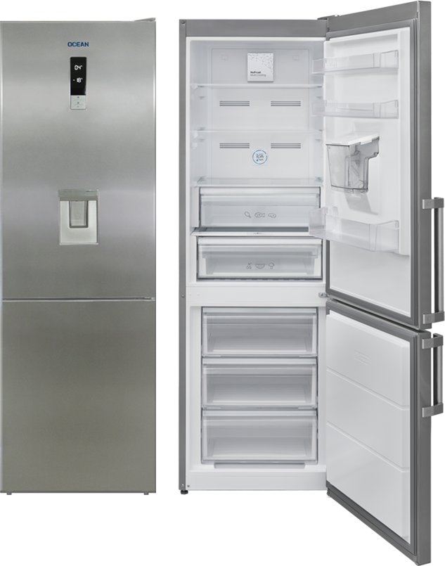 Refrigerator Ocean, Bottom Freezer, 341 L, With Water Dispenser, Digital, Stainless - CNF4101TDXA