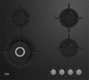 Built-in Gas Hob Beko, 60 × 60 cm, 4 Burners, Full Safety, Black Glass - HILW64222SE