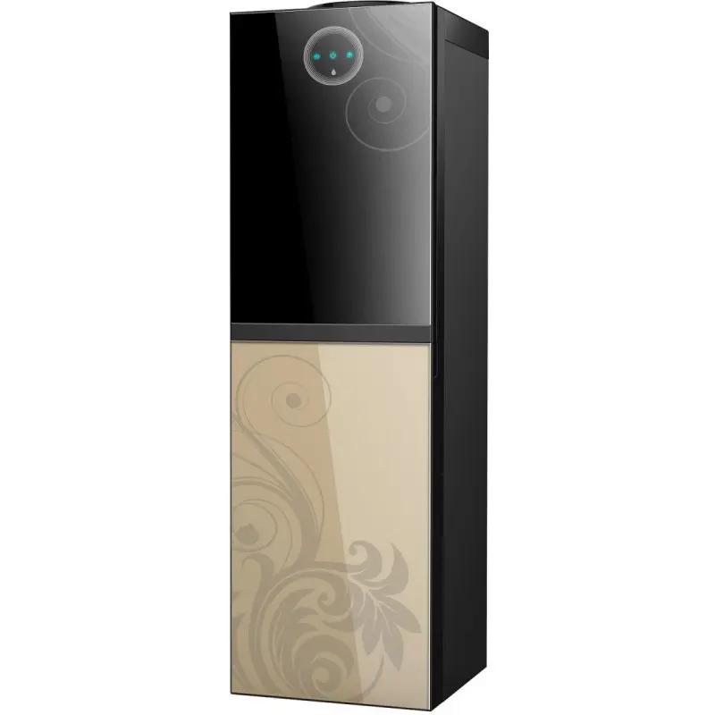 Water Dispenser Bergen, 3 Taps, Top Loading, with Cabinet, Gold Glass - BYB538 GOLD