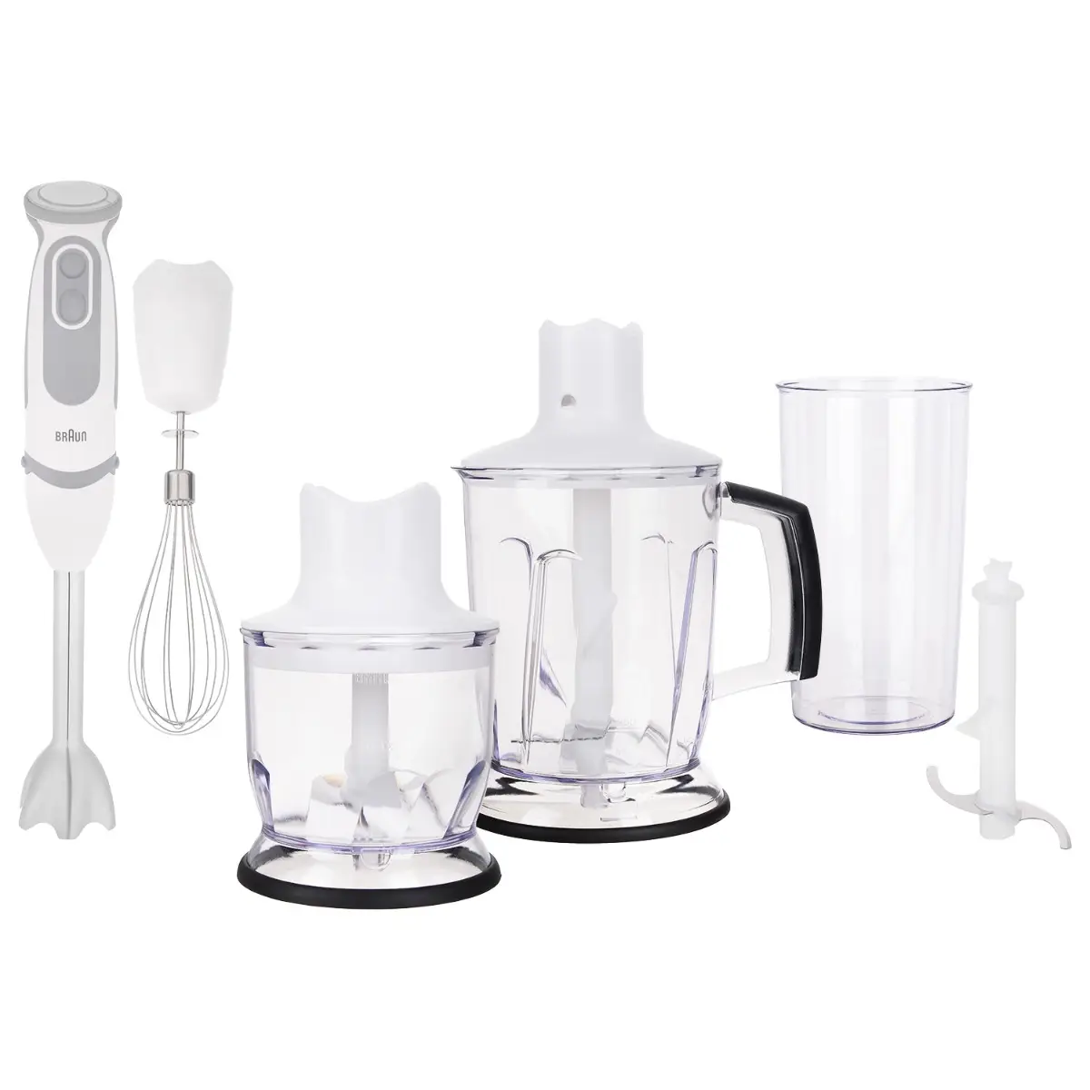 Hand Blender Braun, MultiQuick 5, 1000W, 2 Choppers, Whisk, White - MQ5245WH