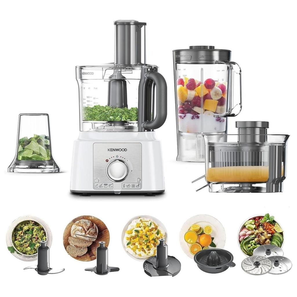 Food Processor Kenwood, 1000W, Multi Pro, White - FDP65.750W