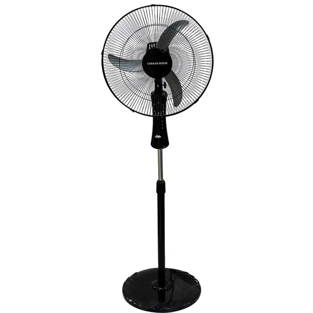 Stand Fan German House, 18 inch, 3 Blades, Black - RREH-5F-18T