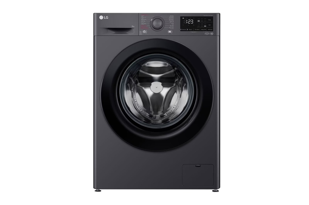 ‫غسالة ملابس ال جي، فول أوتوماتيك، 8 كيلو، فيفاتشي، 1400 لفة، ديجيتال، انفرتر، أسود - F4R3TYG6J‬