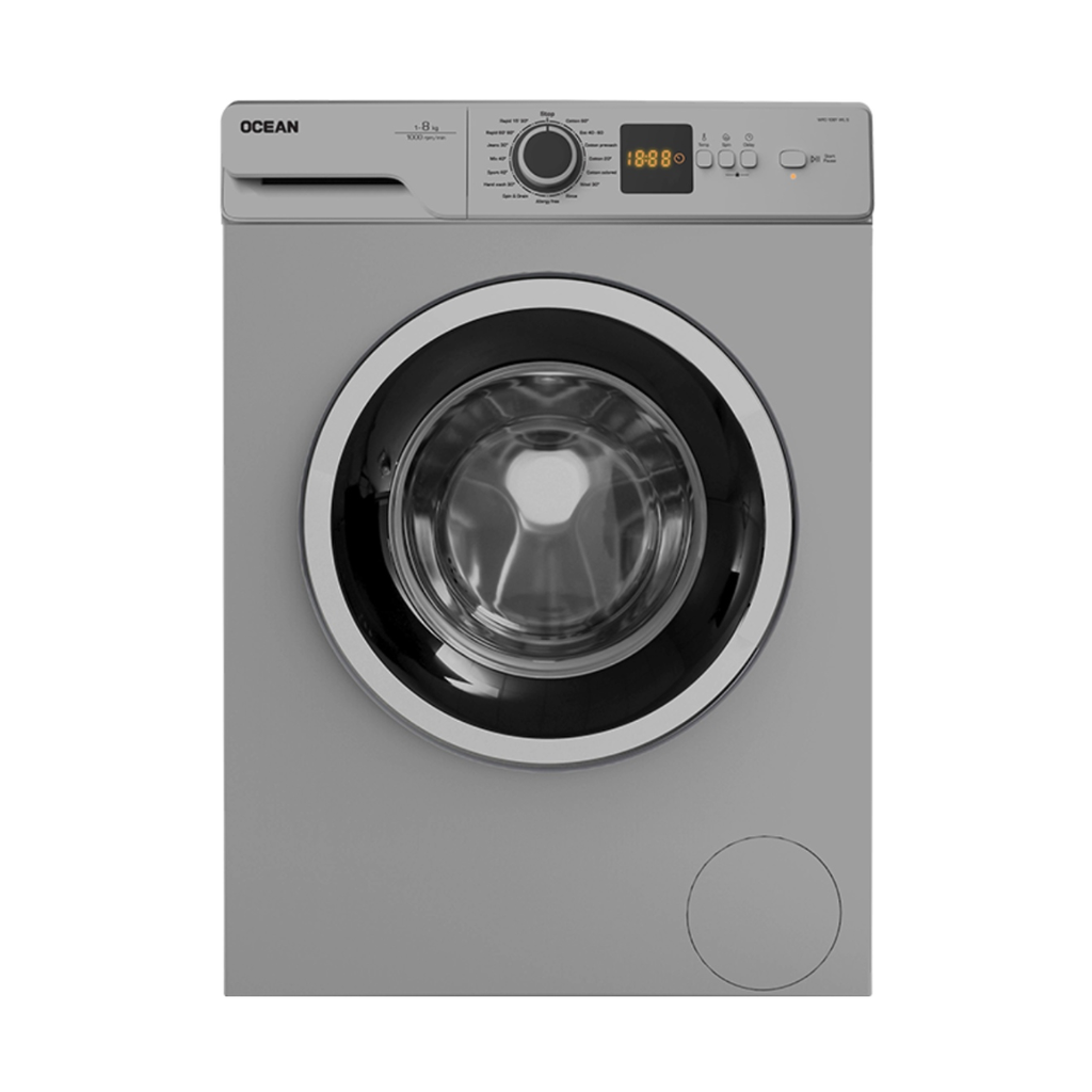 Automatic Washing Machine Ocean, Front Load, 8kg, 1000rpm, Digital, Silver - WFO1081WLS