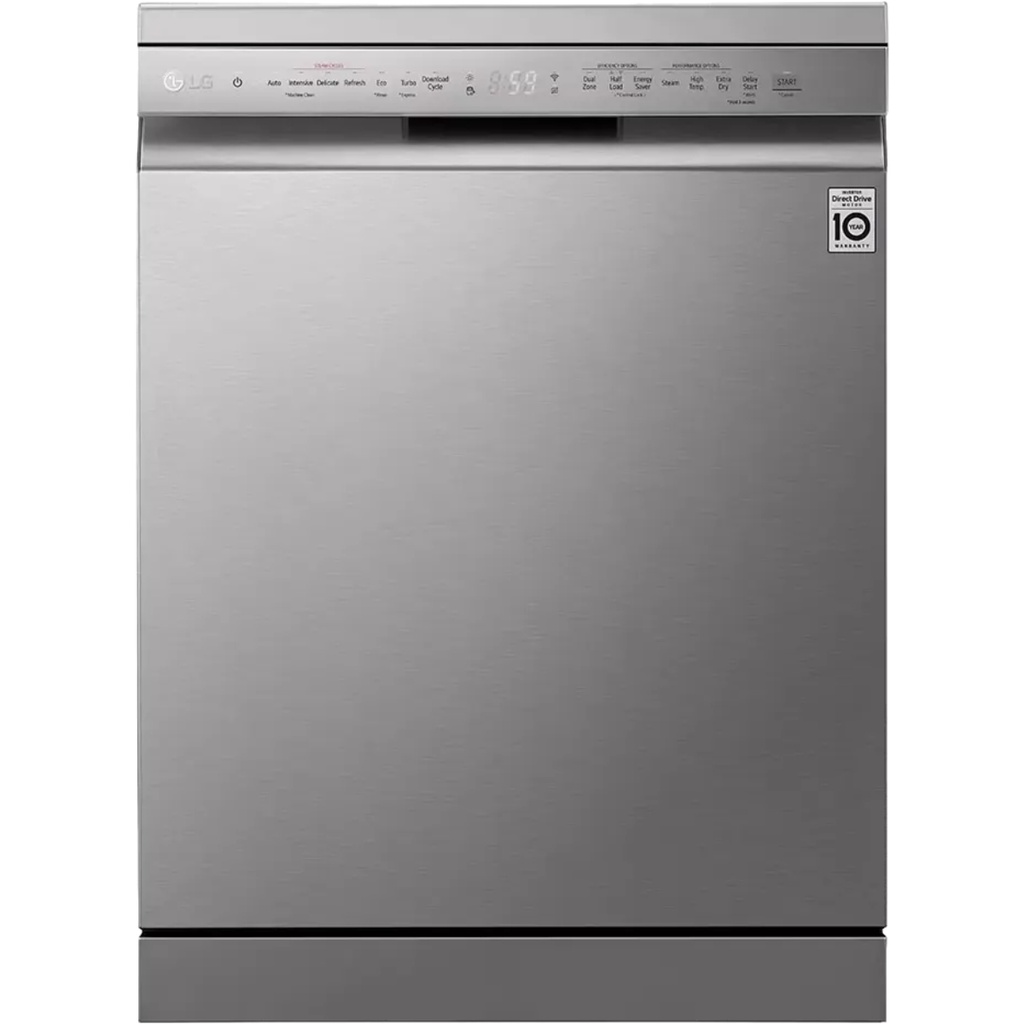 Dishwasher LG, 14 Place Settings, 60 cm, 10 Programs, Digital, Silver - DFC532FPE