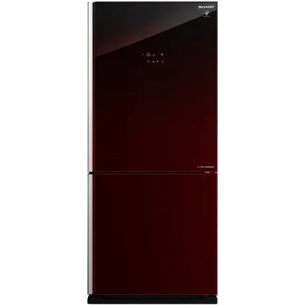 Refrigerator Sharp Inverter Digital Bottom Freezer 558 L Glass Red SJ-GV73J-RD
