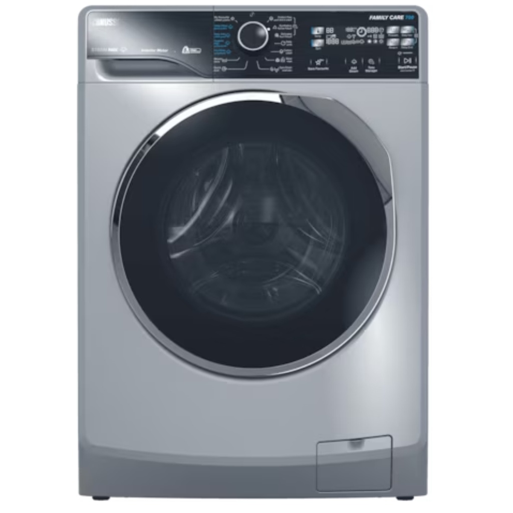 Automatic Washing Machine Zanussi, Front Load, 8kg, Inverter, 1200rpm, STEAMMAX, Digital, Silver - ZWF8221SL7