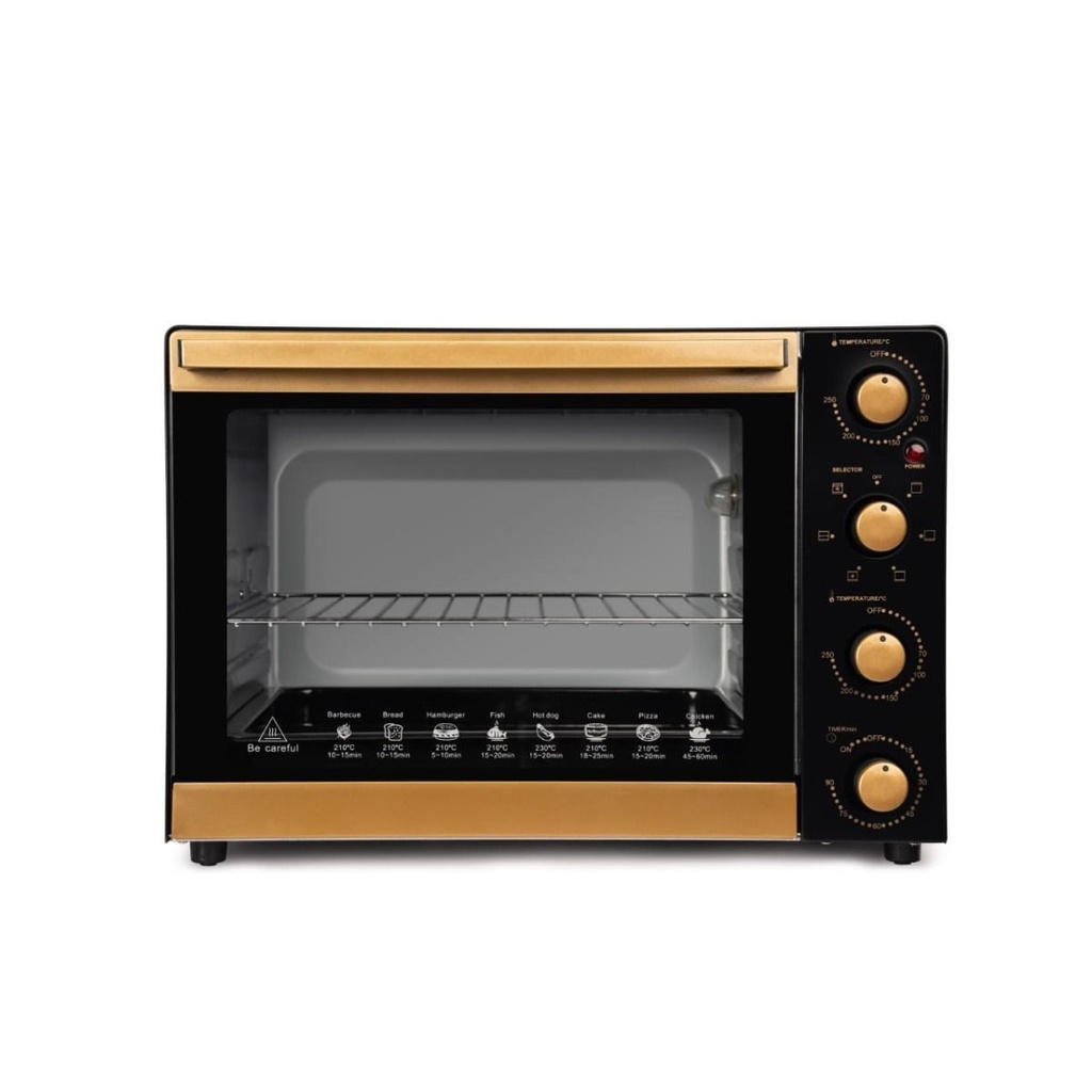 Electric Oven Fresh, 65L, 2200W, Elite, Grill, Fan, Black & Gold - FR-6503RCL