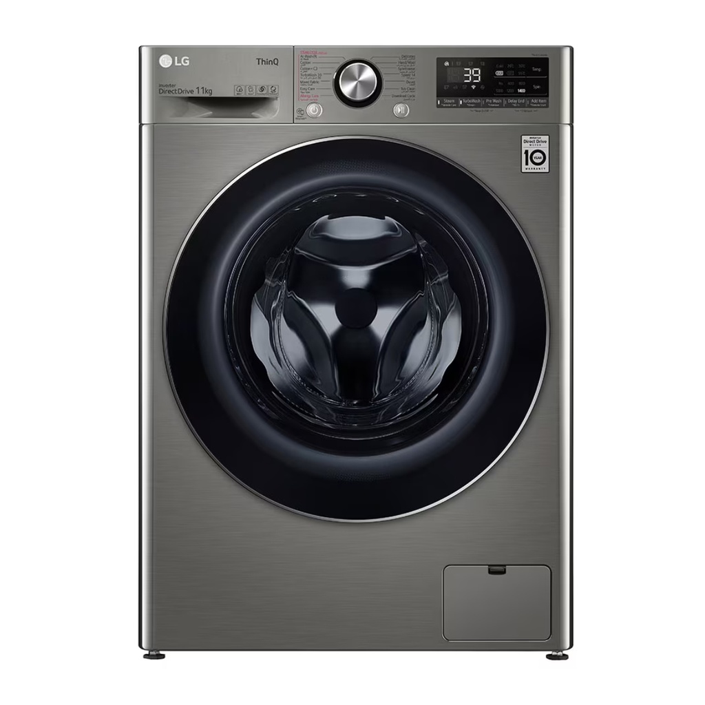 Automatic Washing Machine LG, Front Load, 11kg, Vivachi, 1400rpm, Digital, Inverter, Silver - F4Y9EWG2PV