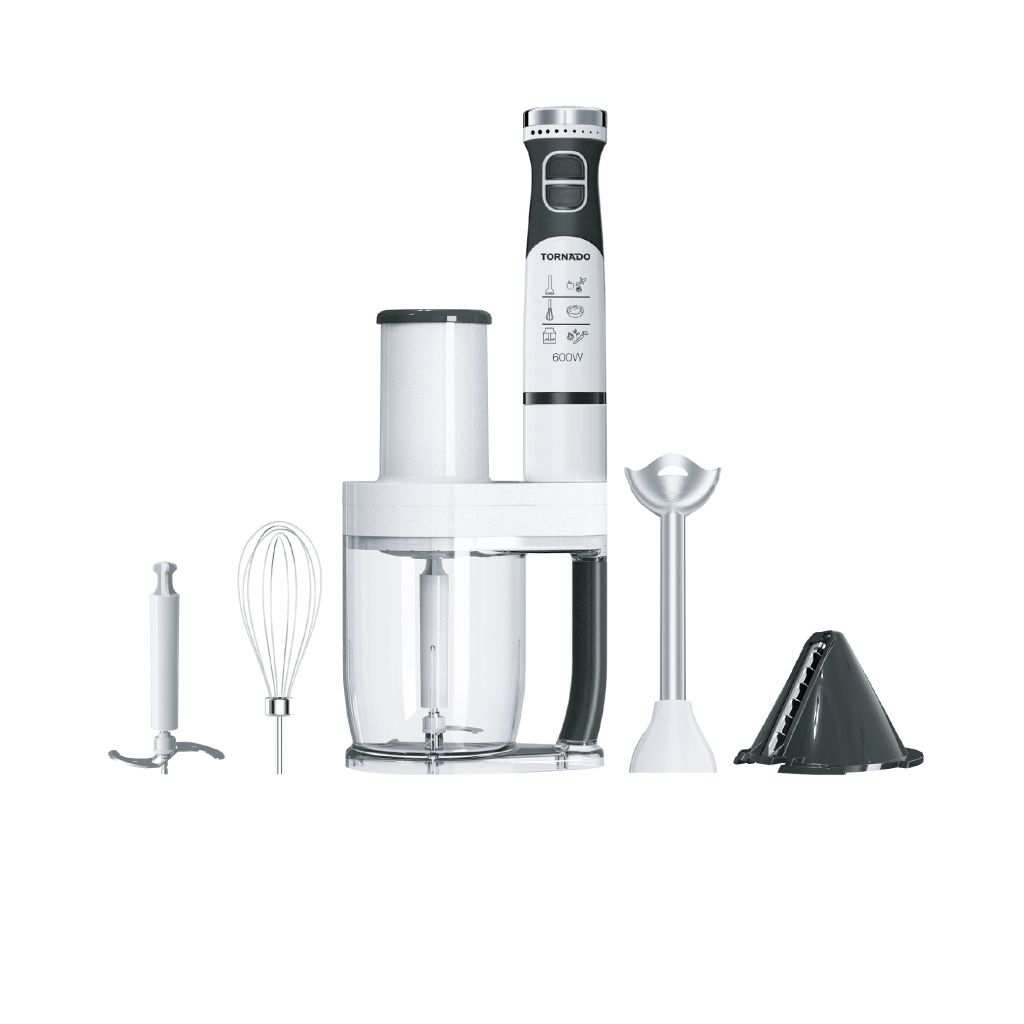 Hand Blender Tornado, 600W, Chopper, Whisk, White - HB-600WBT