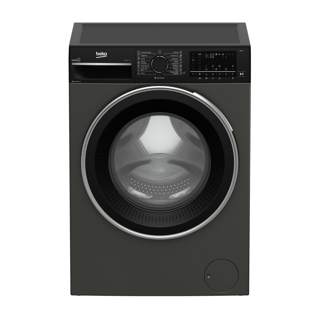 Automatic Washing Machine Beko, Front Load, 10kg, 15 Programs, Digital, Inverter, Silver - B3WFU501040MCI