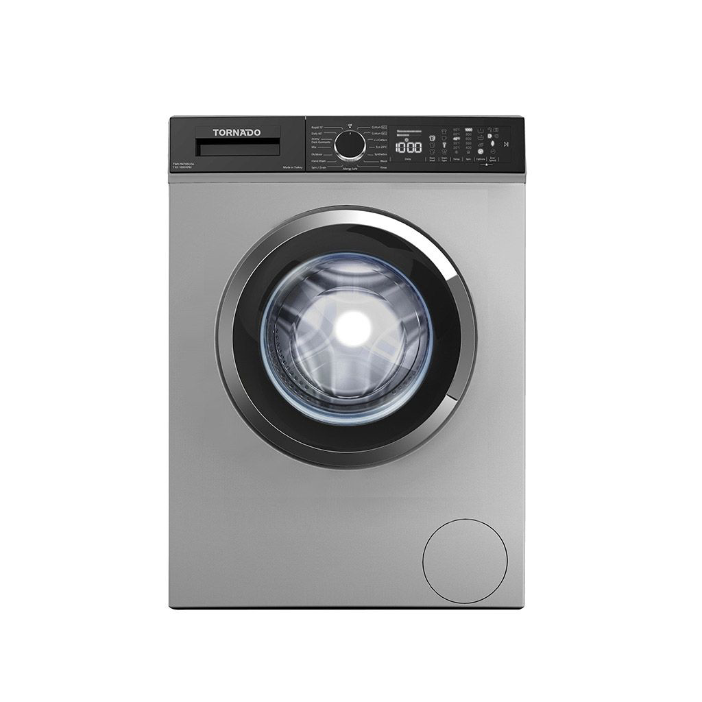 Automatic Washing Machine Tornado, Front Load, 7kg, 1000rpm, Digital, Silver - TWV-FN710SLOA