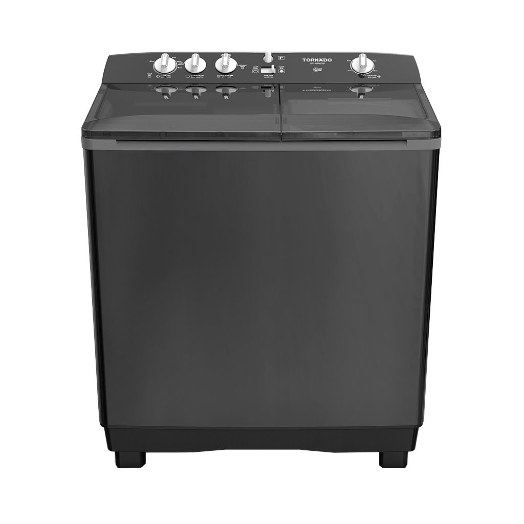 Half Automatic Washing Machine Tornado, 12kg, Metal Body, Black - TVH-HM12TS(BK)