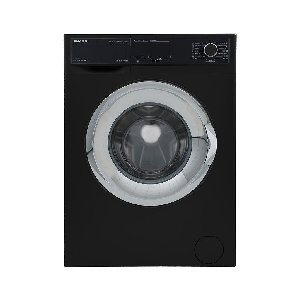 ‫غسالة ملابس شارب، فول أوتوماتيك، 7 كيلو، 1000 لفة، ديجيتال، أسود - ES-FP710CXE-B‬