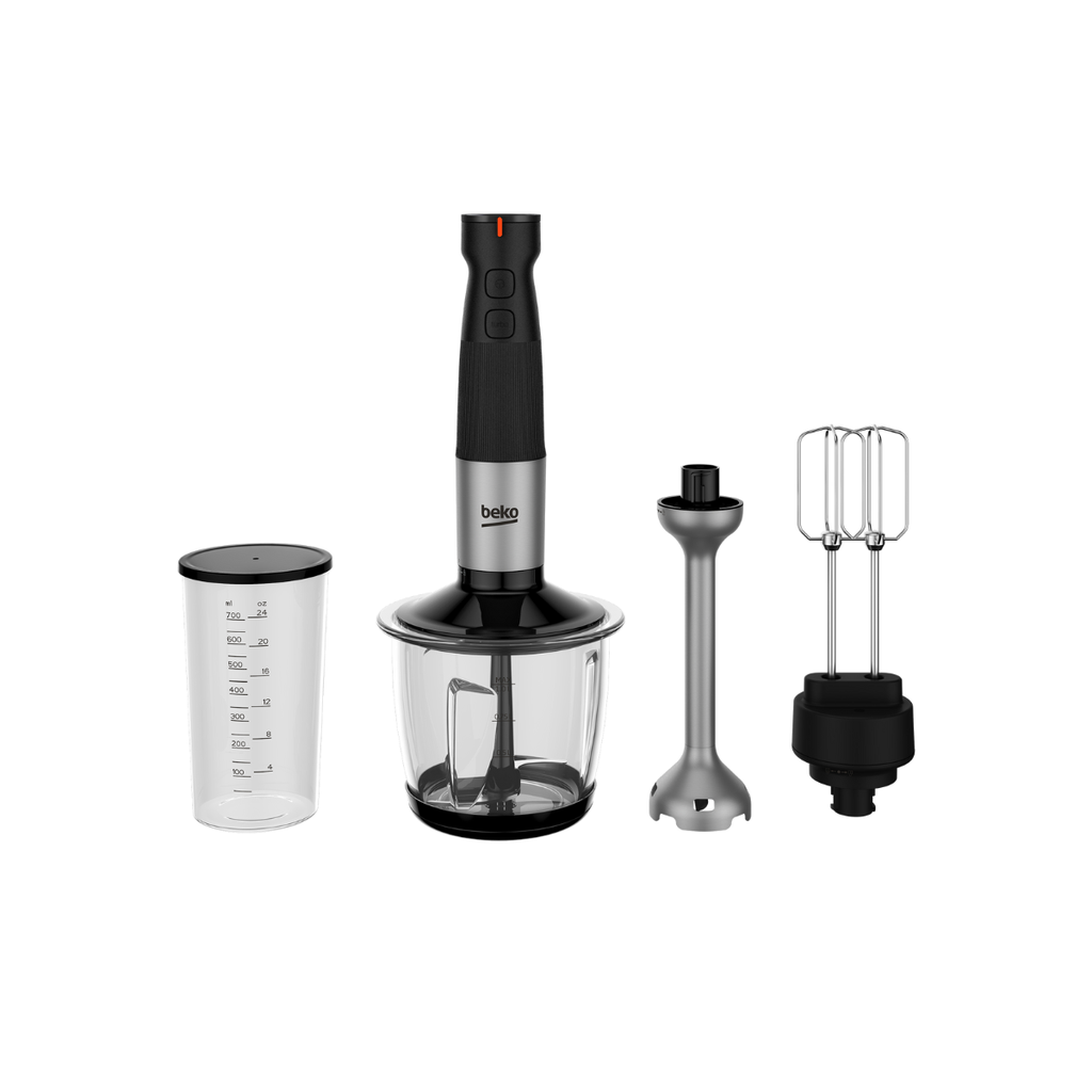 Hand Blender Beko, 750W, Chopper, Whisk, Black - HBA 81762 BX