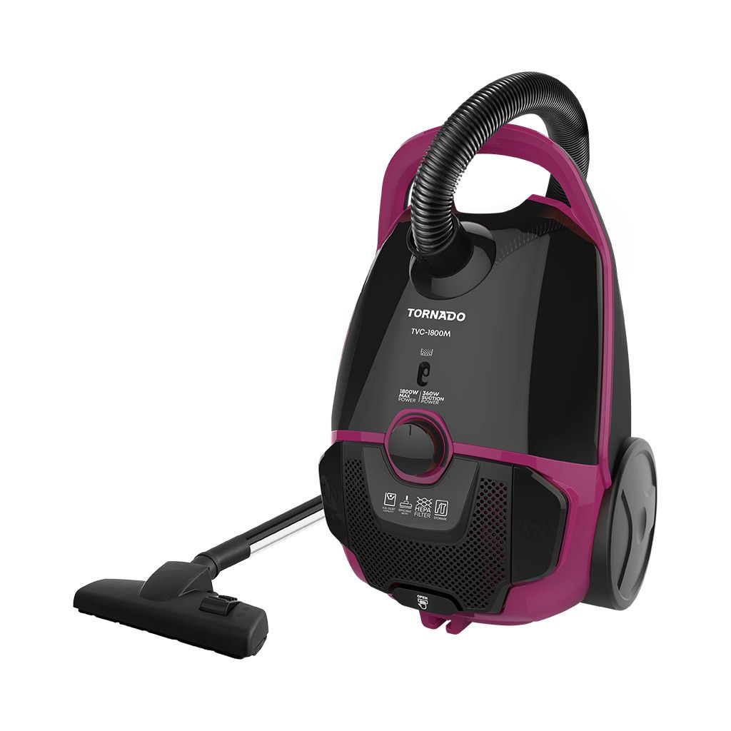 Bagged Vacuum Cleaner Tornado, 1800W, HEPA Filter, Navy × Black - TVC-1800MD