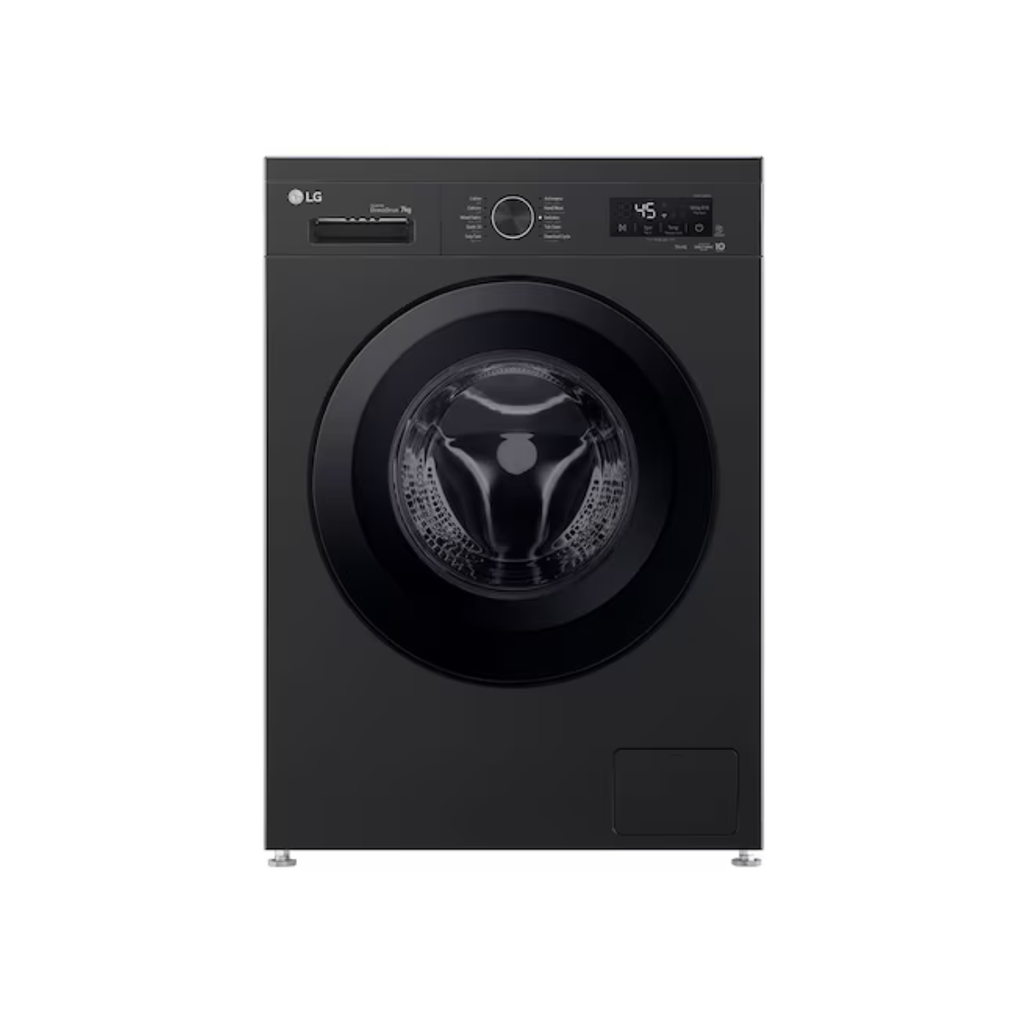Automatic Washing Machine LG, Front Load, 7kg, 1400rpm, Inverter Direct Drive, Digital, Steam, WiFi, Black - F4Y2QYG6X