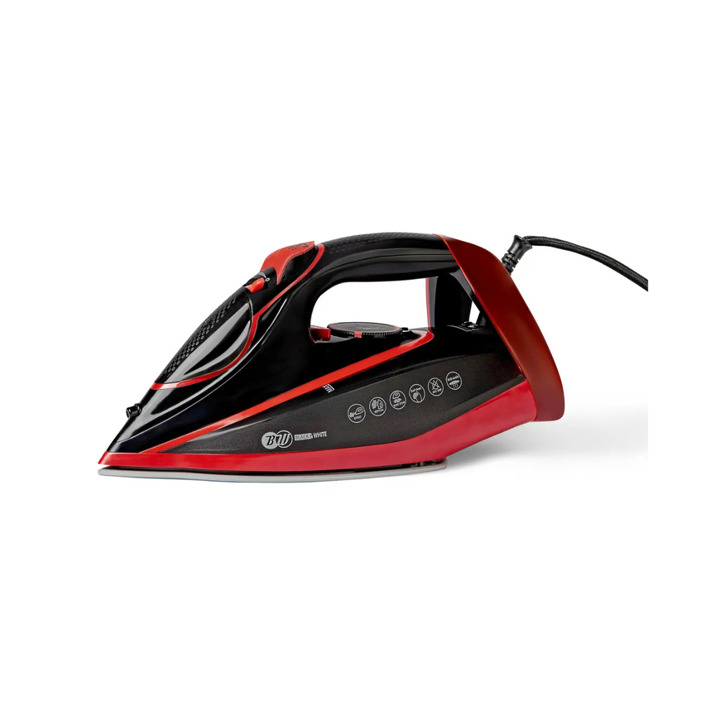 ‫مكواة بخار بلاك اند وايت، 3100 وات، قاعدة سيراميك، أسود×أحمر - SI-3200‬