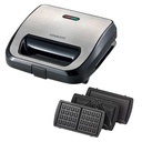 Sandwich Maker Kenwood, Grill, Waffle Maker, 750W, 3in1, Black × Silver - SMM02