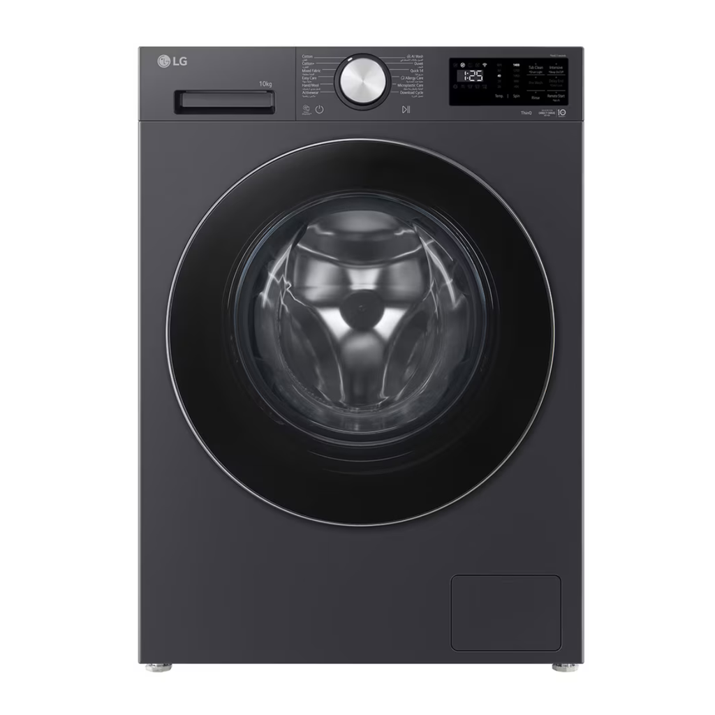 Automatic Washing Machine LG, Front Load, 10kg, 1400rpm, Inverter Direct Drive, Digital, Steam, Wi-Fi, Black - F4X5RYG24
