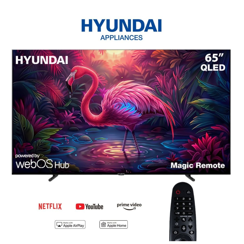 Smart QLED TV Hyundai, 65 inch, 4K, Frameless, Built-in Receiver, Magic Remote - L65HYNDA750