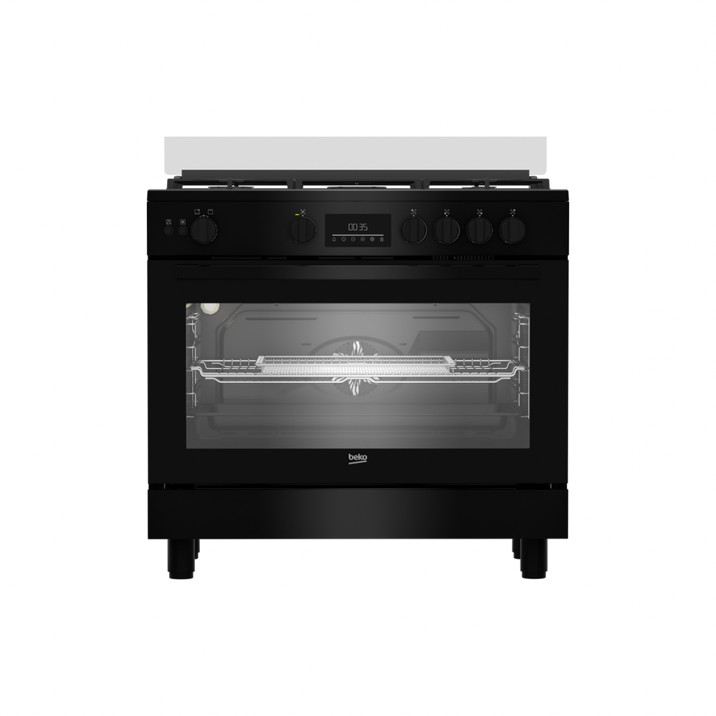 Freestanding Gas Cooker Beko, 90×60cm, 5 Burners, 2 Fans, Cast Iron Grates, Digital, Full Safety - BGGR 11225 GB