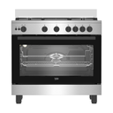 ‫بوتاجاز بيكو، 90 × 60 ، 5 شعلة، مروحة، حوامل حديد، أمان كامل، استانلس استيل - BGGR 12113 GXF‬