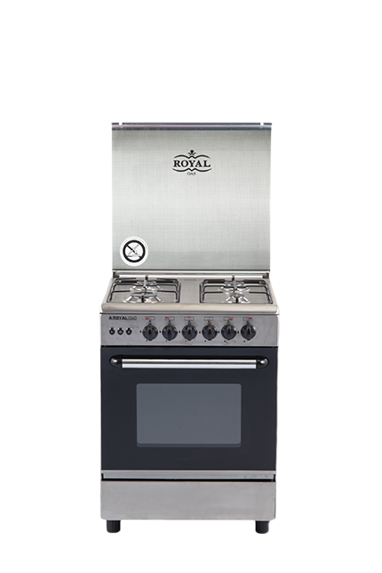 Freestanding Gas Cooker Royal Gaz, 60×60cm, 4 Burners, Stainless Steel - Speed