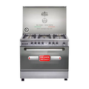 Freestanding Gas Cooker Royal Gas, 90×60cm, 5 Burners, Fan, Cast Iron Grates, Brass Burners, Stainless Steel - Hero Cast