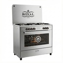 Freestanding Gas Cooker Royal Gas, 90×60cm, 5 Burners, Fan, Cast Iron Grates, Full Safety, Digital, Thermal Glass, Stainless Steel - Art Pro