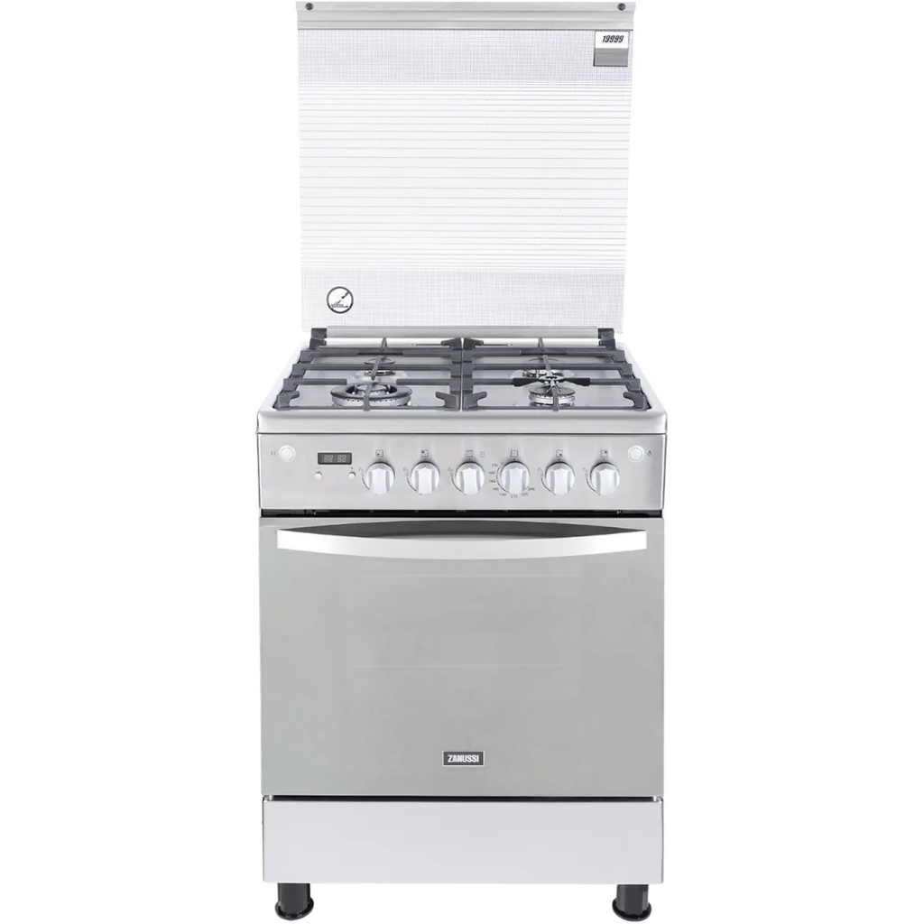 Freestanding Gas Cooker Zanussi, 60×60cm, 4 Burners, Full Safety, Cool Max, Stainless Steel - ZCG64396XA