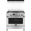 Freestanding Gas Cooker Zanussi, 90×60cm, 5 Burners, Taste Max, Fan, Cast Iron Grates, Full Safety, Digital, Stainless Steel - ZCG92686XA
