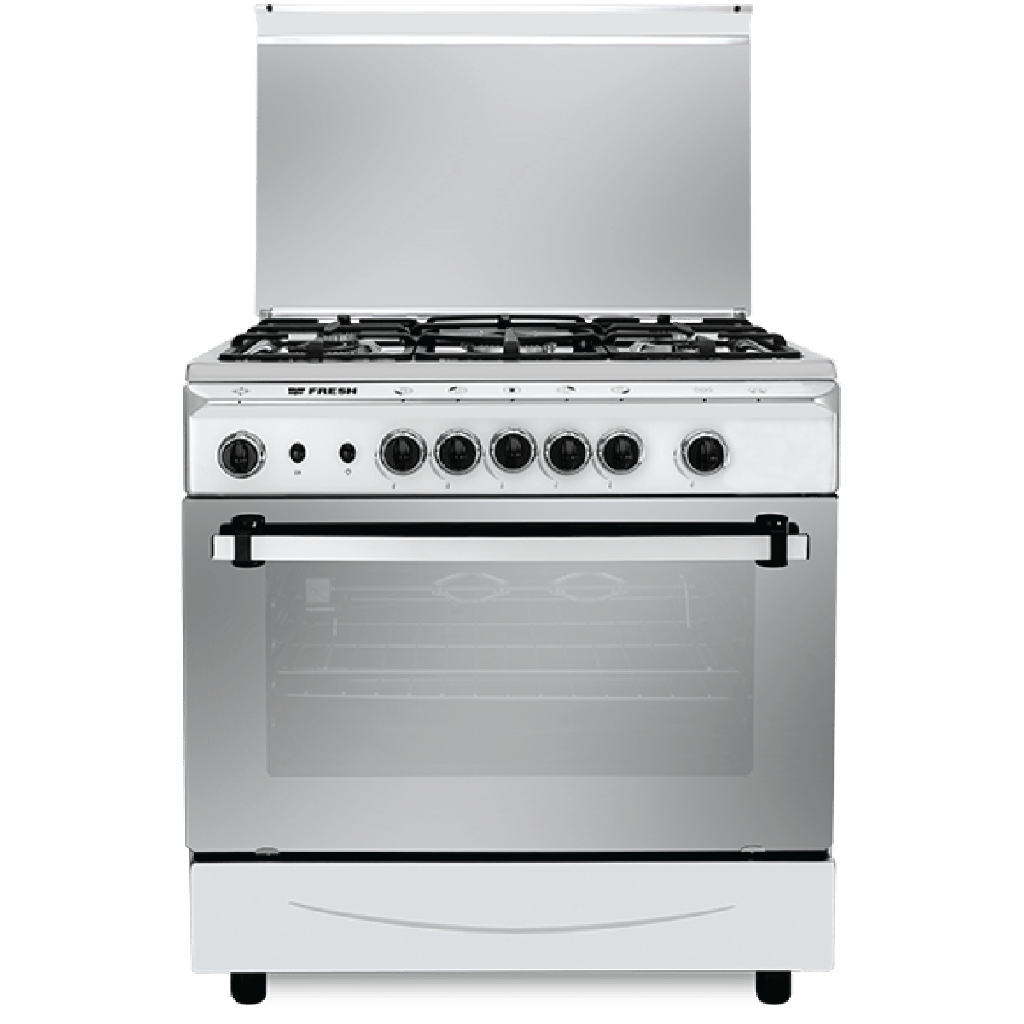 Freestanding Gas Cooker Fresh, 80×55cm, 5 Burners, Oven Safety, Fan, Stainless Steel - Italiano