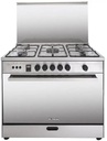 Freestanding Gas Cooker Fresh, 90×60cm, 5 Burners, Fan, Cast Iron Grates, Full Safety, Digital, Stainless Steel - Rock