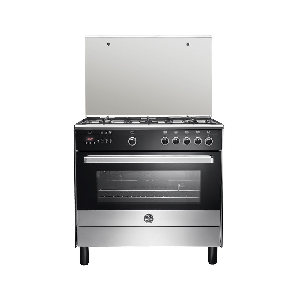 Freestanding Gas Cooker La Germania, 90×60cm, 5 Burners, Full Safety, Cast Iron Grates, Digital - 9M10G4A1X4AWW