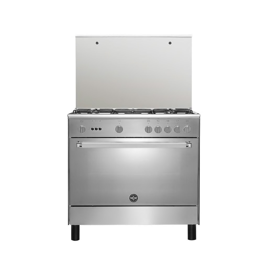 Freestanding Gas Cooker La Germania, 90×60cm, 5 Burners, Full Safety, Stainless Steel - 9C10GRB1X4AWW