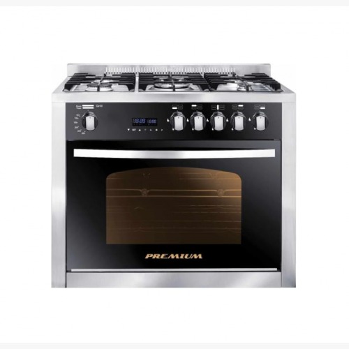 Freestanding Gas Cooker Union Air Premium, 90×60cm, 5 Burners, Full Safety - PRM6090SS-1GC-511-IDSP-GO-2W