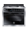 Freestanding Gas Cooker Union Air, 90×60cm, 5 Burners, Full Safety, Carbon Fiber, Stainless Steel × Black - C69EB-GC-383-ICS2F-GCF-2W-AL