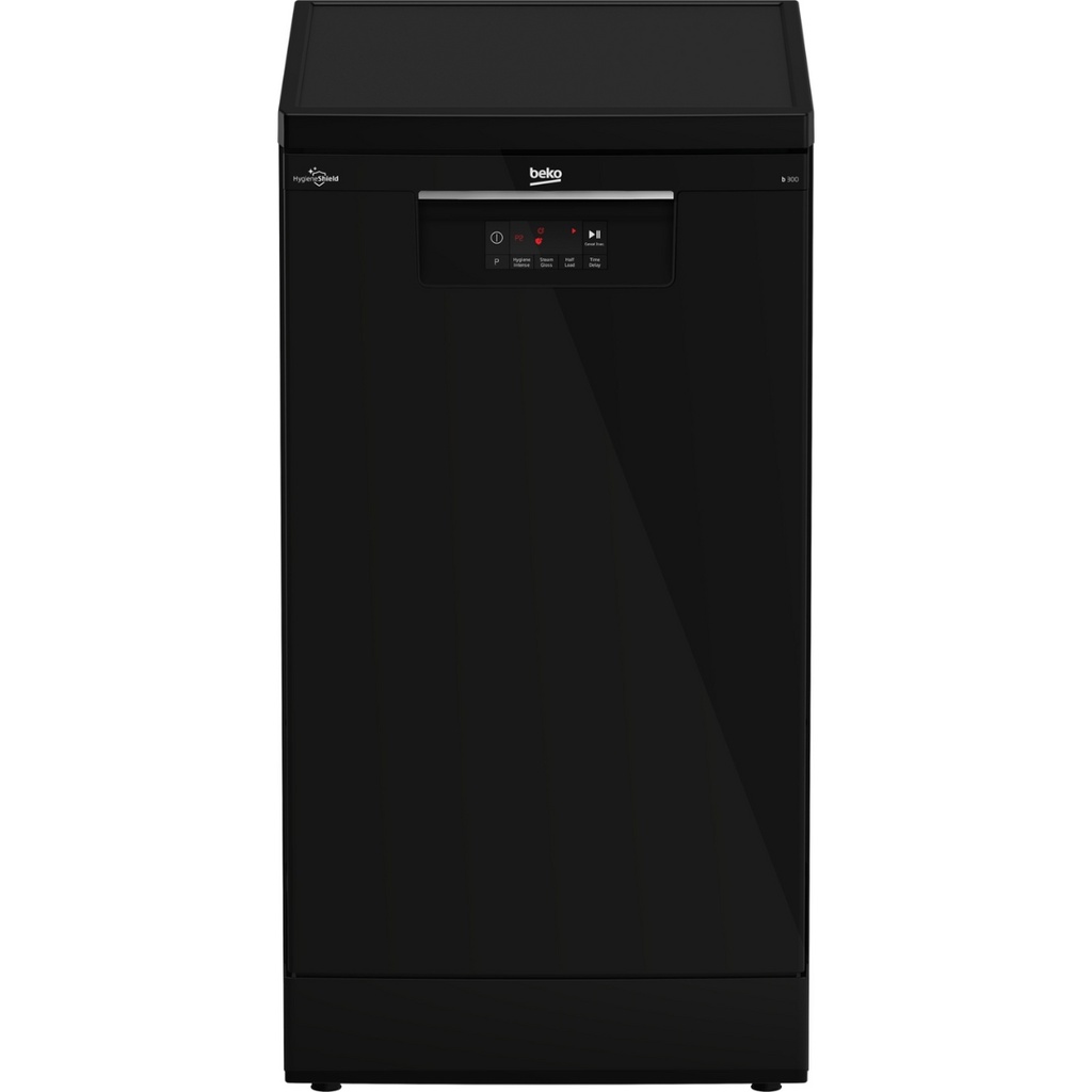 Dishwasher Beko, 10 Place Settings, 45cm, 5 Programs, Digital, Inverter, Black - BDFS15020B