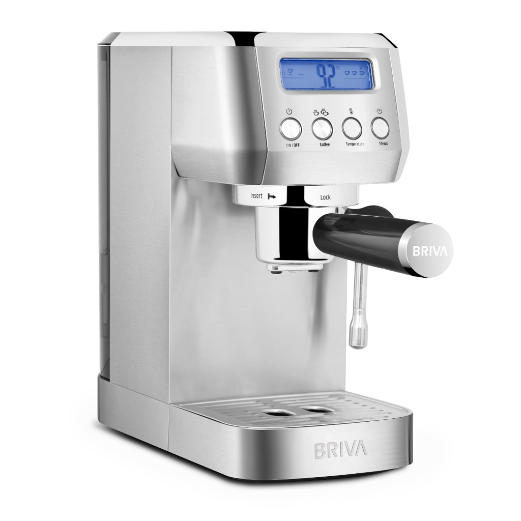Espresso Machine Briva, Mocha Plus, Digital, 20 Bar, 1350W, Stainless Steel - MOOCA PLUS