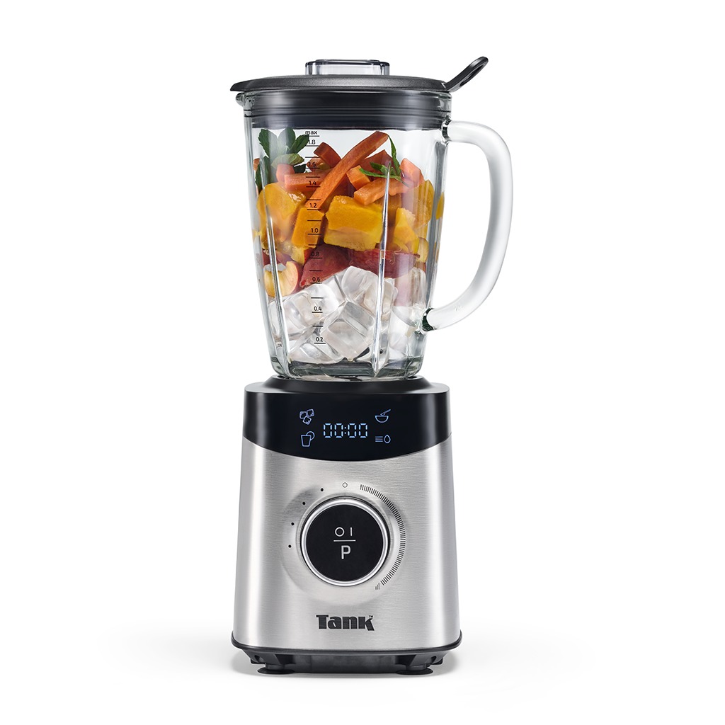 Electric Blender Tank Smart, 1500W, 1.8L Glass Jar, Digital Display, 4 Preset Programs - YB-S09
