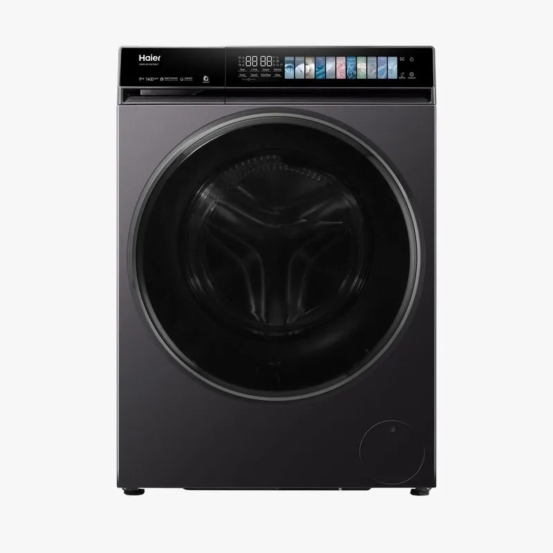 Automatic Washing Machine Haier, Front Load, 10.5kg, Inverter Direct Drive, Steam, 1400rpm, Digital Touch, Dark Silver - HW100-B14367S8U1