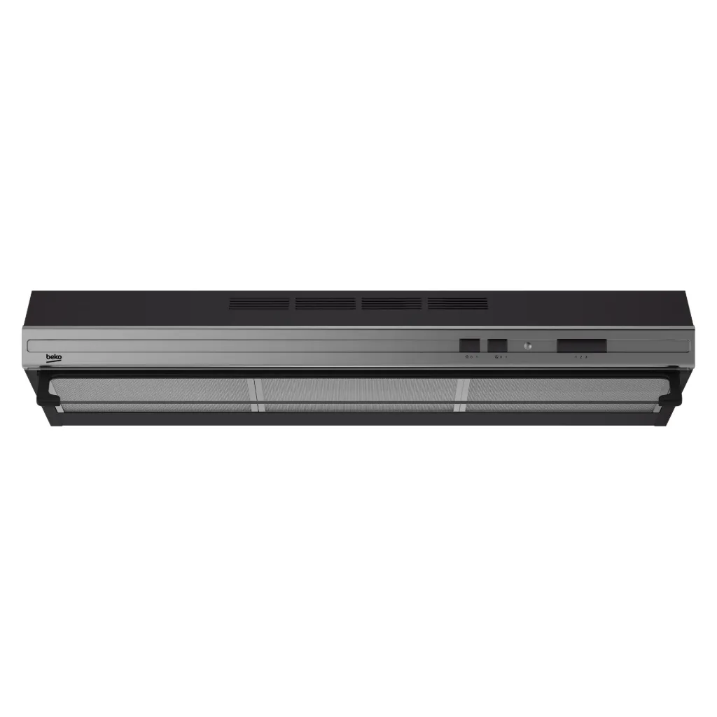 Built-in Hood Beko, 90 cm, 3 Speeds, Stainless Steel × Black - CFB 9433 XFE